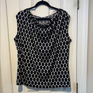 Lane Bryant Black and White Geometric Blouse